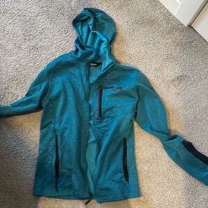 Blue North Face jacket with hood size Medium